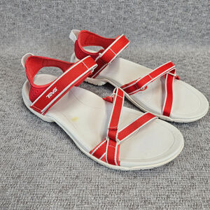 Teva Women's 8.5 Verra Active Sport Sandals Hiking Orange-Red White 1006263